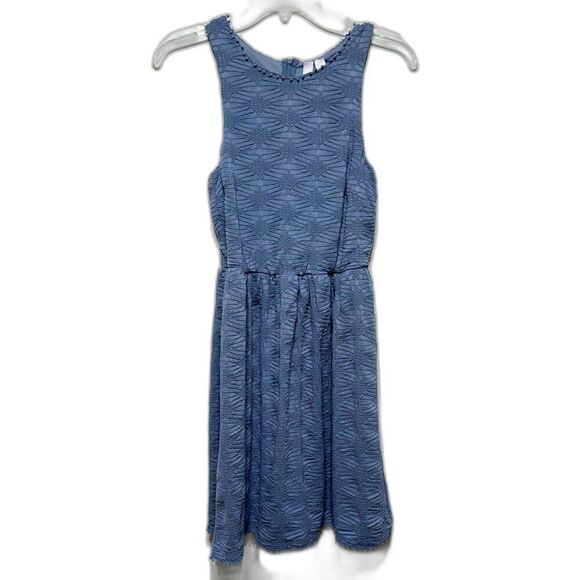 Alya Sleeveless Mini Dress Blue Textured Tank Top Sundress Womens size Small - Picture 1 of 9